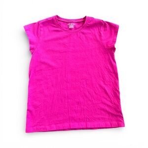 The Children’s Place Solid Fuchsia Pink Short Sleeve Tee Plus Size L 10P/12P